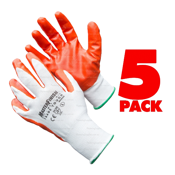 Masterfinish Nitrile Gloves – 5 Pack