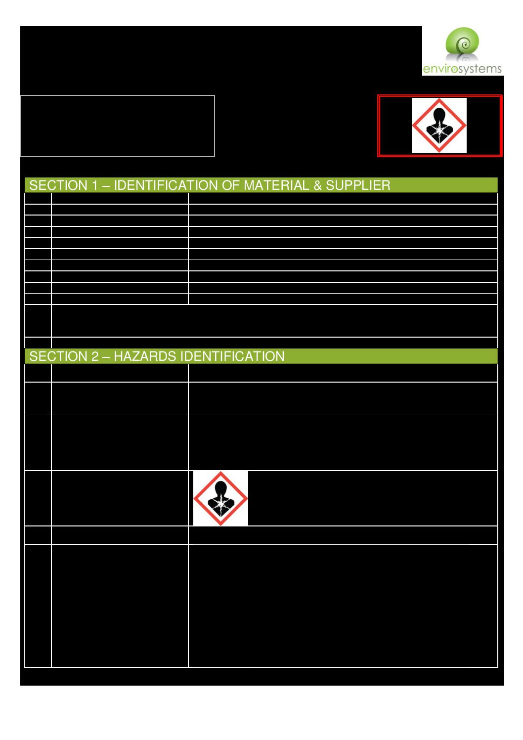 Enviro Epoxy SL Part C – SDS